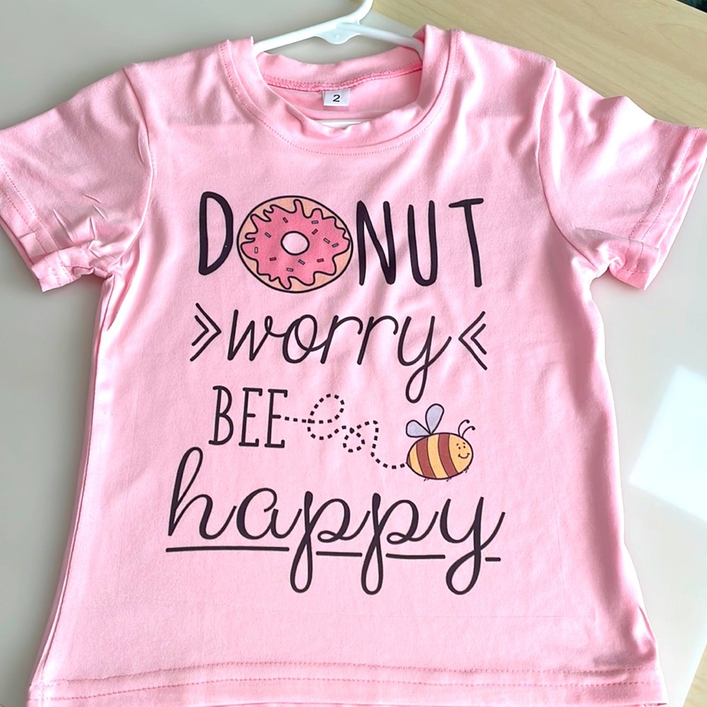 NWOT Donut worry Bee happy Graphic T-shirt Size 2T